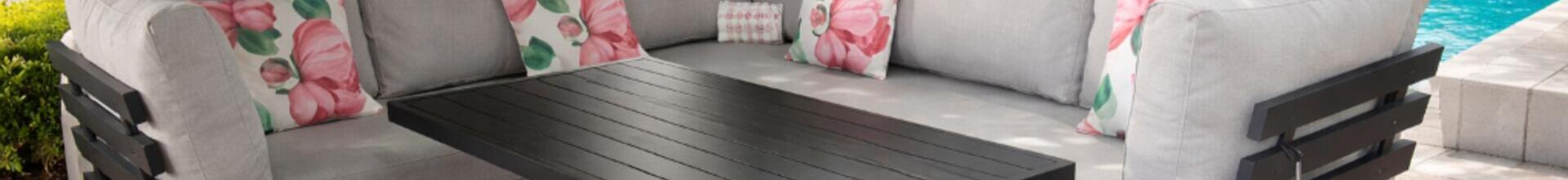 Menorca Antracite Aluminium Corner Sofa set with H/A table