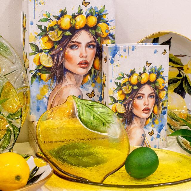 Decorative Lemon Glass Dish