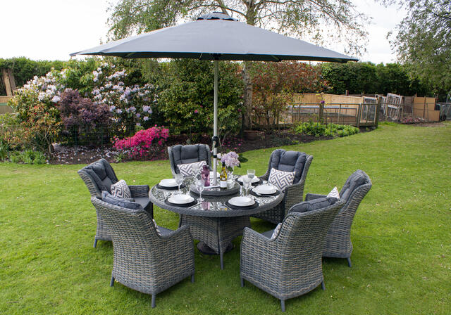 Jerez Flint 150cm dia. Dining Set