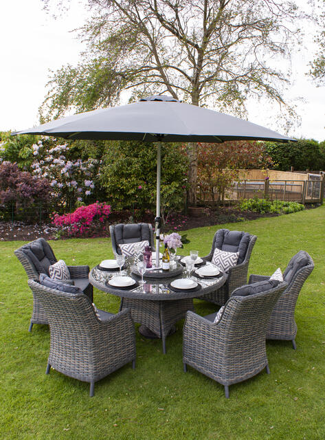 Jerez Flint 150cm dia. Dining Set