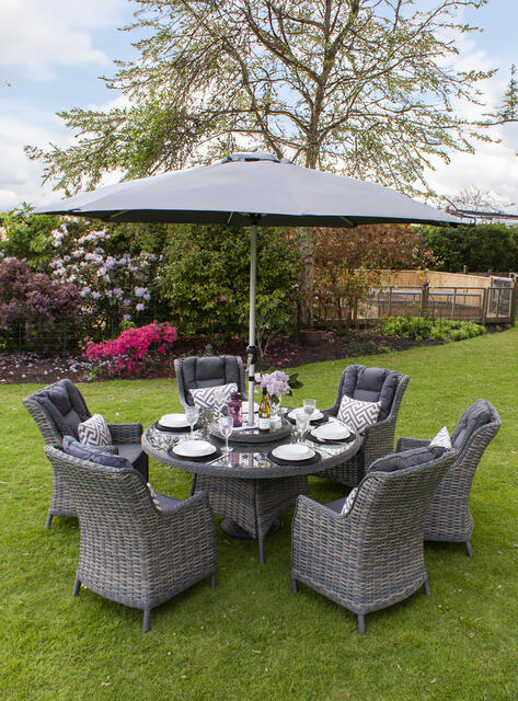 Jerez Flint 150cm dia. Dining Set