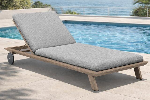 Majestic Angola Imitation Wood Aluminium Sun Lounger