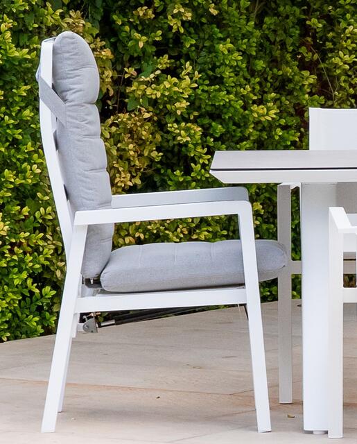 Mexico White Aluminium Reclining Chair Mexico White Aluminium Reclining Chair