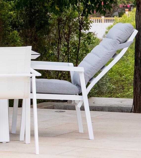 Mexico White Aluminium Reclining Chair Mexico White Aluminium Reclining Chair