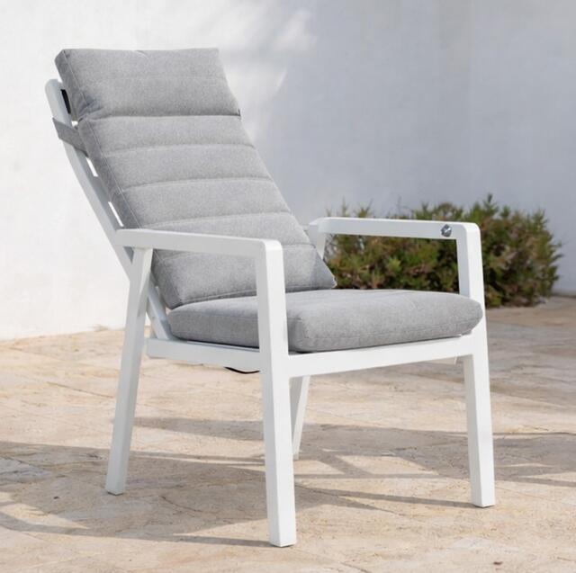 Mexico White Aluminium Reclining Chair