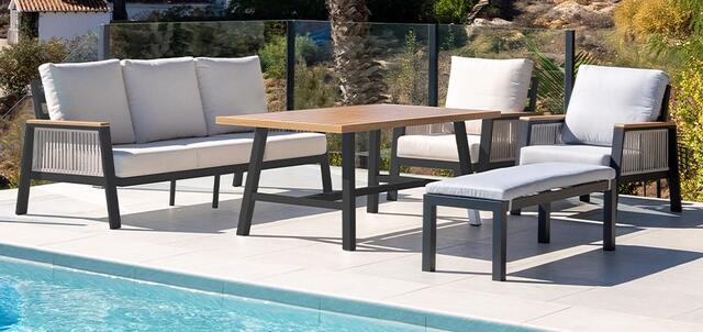 Misisipi White Aluminium Sofa set