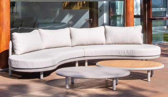 Tamesis 2 Seater Curved Aluminium Sofa set
