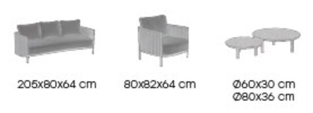 Monaco Granate 3 Seater Sofa Set