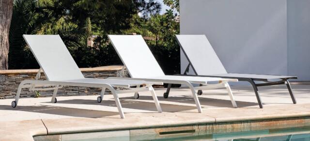 Paros Aluminium Sun Lounger White/Grey