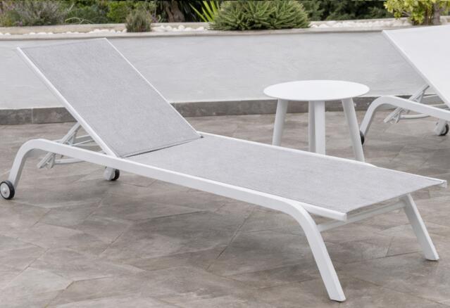 Paros Aluminium Sun Lounger White/Grey