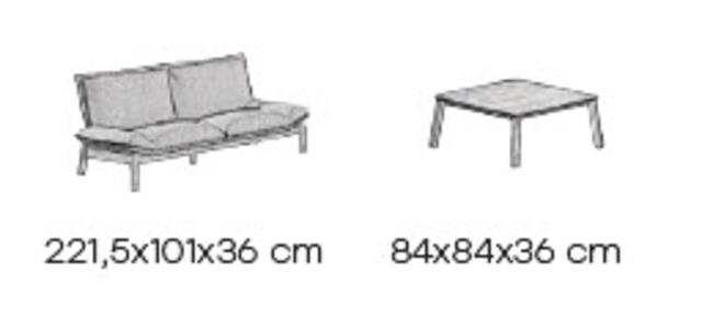 Bellavista 2 Seater Sofa with Coffee Table
