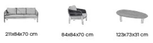 Caracas 3 Seater Aluminium Sofa Set Caracas 3 Seater Aluminium Sofa Set