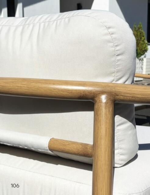 Cebu 2 Seater Imitation Wood Aluminium Sofa Set