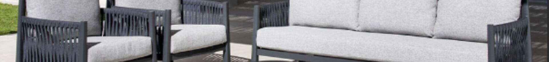 Danubio 3 Seater Aluminium Sofa Set Antracite