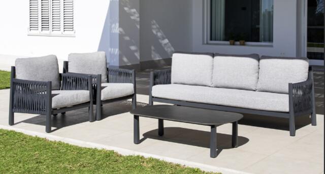 Majestic Danubio 3 Seater Aluminium Sofa Set Antracite Majestic Danubio 3 Seater Aluminium Sofa Set Antracite