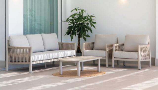 Danubio 3 Seater Aluminium Sofa Set Antracite Danubio 3 Seater Aluminium Sofa Set Antracite