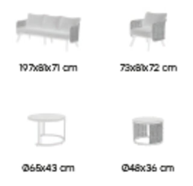 Sena 3 Seater Sofa Set with 2 Coffee tables