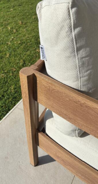 Sima 2 Seater Imitation Wood Aluminium Sofa Set 