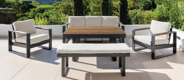 Kuba Antracite 3 Seater Sofa Set 