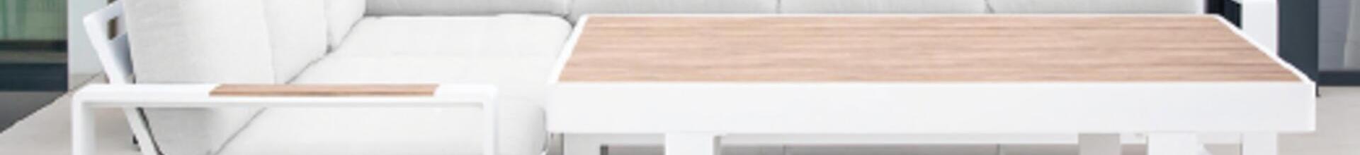 Kuba White Corner Sofa Set 