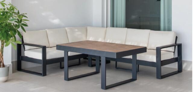 Majestic Kuba Antracite Corner Sofa Set 