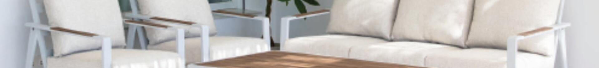 Sauce White Sofa Set with Height Adjustable Table