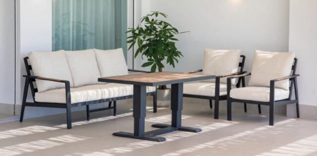 Sauce White Sofa Set with Height Adjustable Table