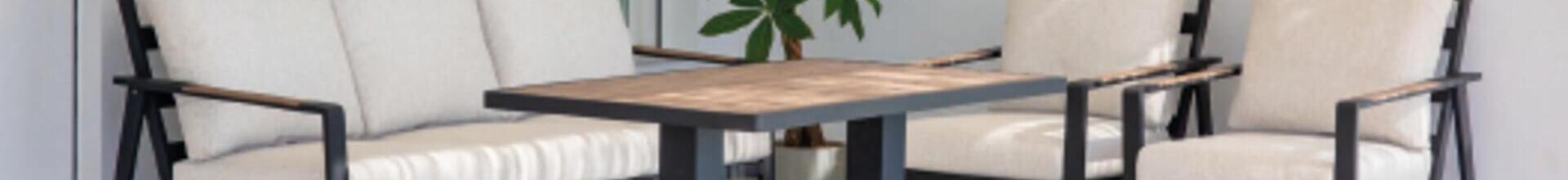 Sauce Antracite Sofa Set with Height Adjustable Table