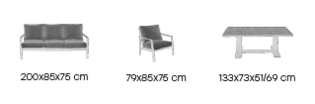 Sauce Antracite Sofa Set with Height Adjustable Table Sauce Antracite Sofa Set with Height Adjustable Table