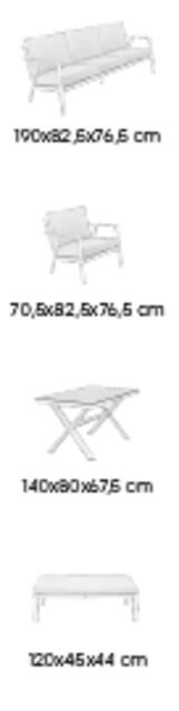Dili White Aluminium Sofa Dining Set