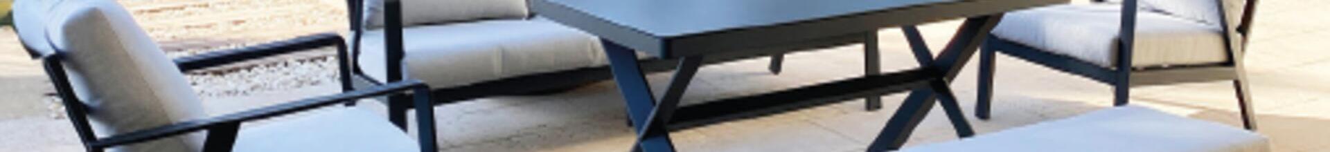 Dili Antracite Aluminium Sofa Dining Set
