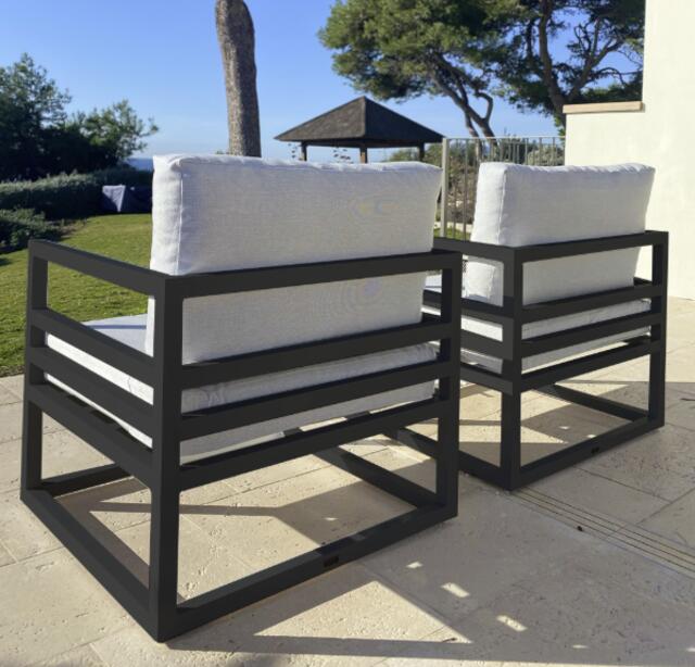 Francia White Aluminium Modular Corner Sofa Set