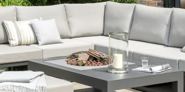 Francia White Aluminium Modular Corner Sofa Set