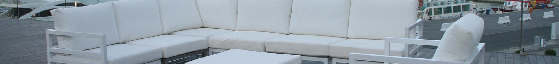 Francia White Aluminium Modular Corner Sofa Set