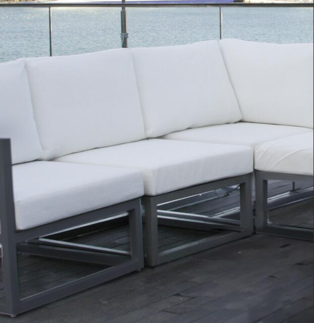 Francia White Aluminium Modular Corner Sofa Set