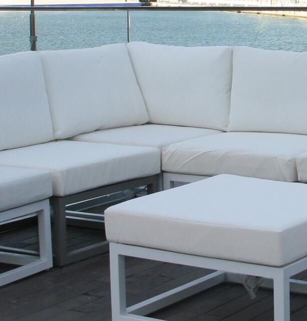 Francia White Aluminium Modular Corner Sofa Set