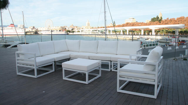 Francia Antracite Aluminium Modular Corner Sofa Set