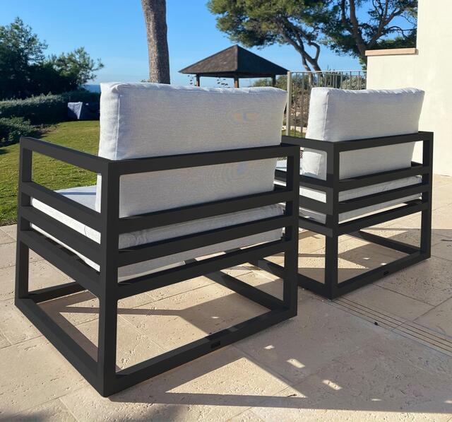 Francia Antracite Aluminium Modular Corner Sofa Set