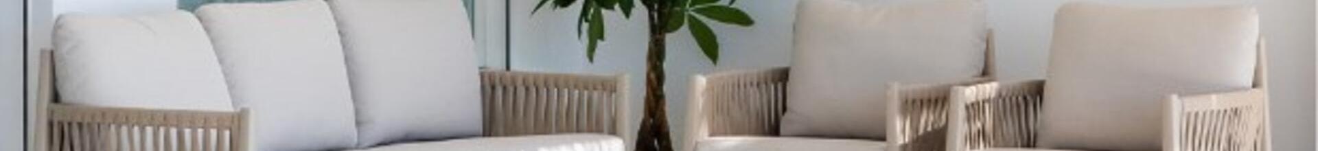 Danubio 3 Seater Aluminium Sofa Set Cream