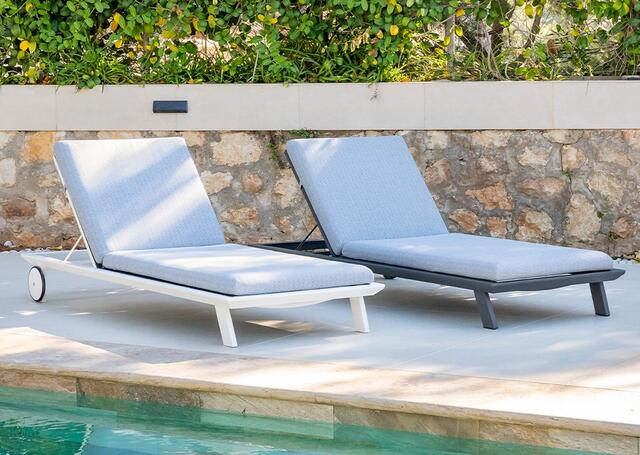 Angola Antracite Aluminium Sun Lounger