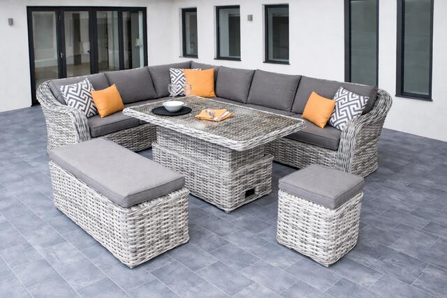 Jerez Pearl Grande Corner Dining Set