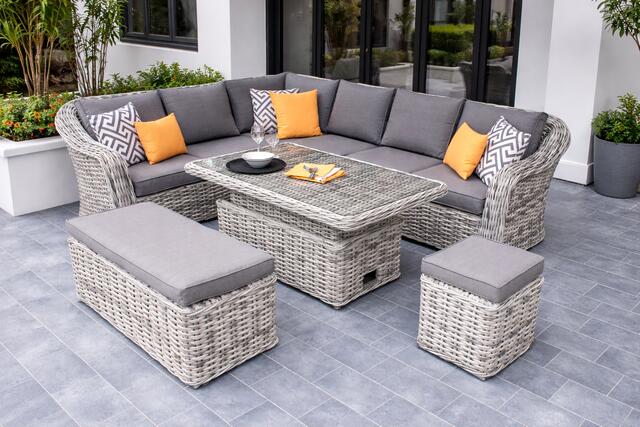 Jerez Pearl Grande Corner Dining Set