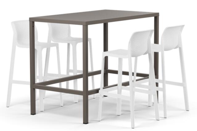 Nardi Cube 140 Bar Table & 4 Net Stool Set 