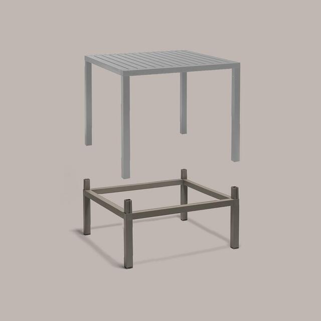 Cube 70 x 70 Bar Table & 4 Net Stool Set 