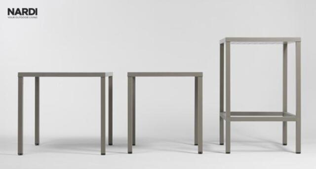 Cube 70 x 70 Bar Table & 4 Net Stool Set 