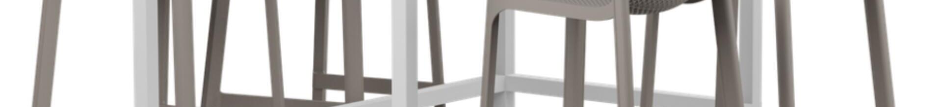 Cube 120 Bar Table & 4 Net Stools Set 