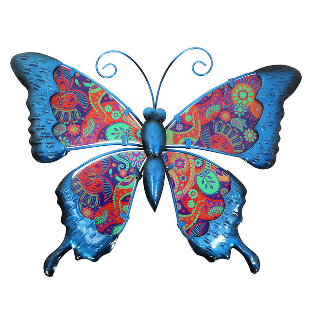 Decorative Owl Wall Art Blue / Red