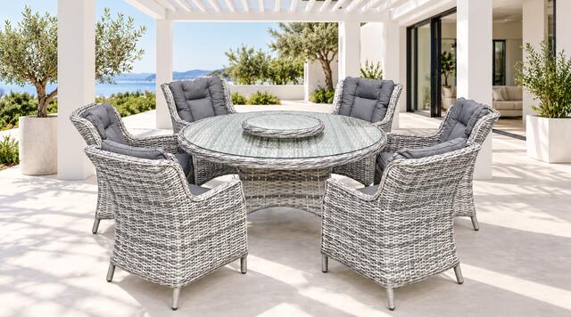Ribera Pearl 150cm dia. Dining Set Ribera Pearl 150cm dia. Dining Set