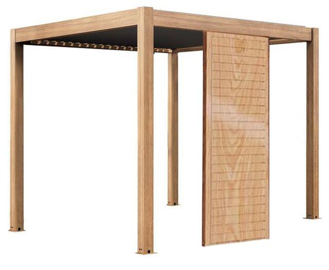 Andina 3 x 4m Bioclimatic Aluminium Pergola Imitation Wood