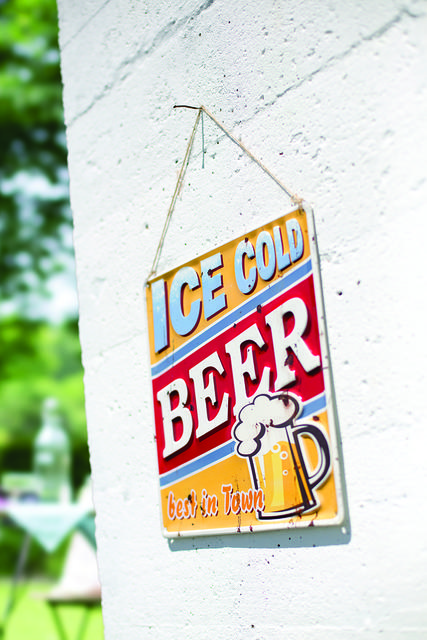 Ice Cold Beer Embossed Steel Sign